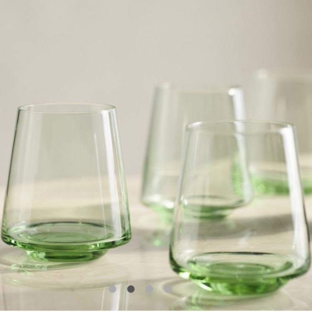 Anthropologie Wine Glasses Stemless Set of Four New In Box